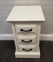 Cream three drawr bedside