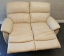 Lovely Cream Leather Two Seater  Recliner Sofa