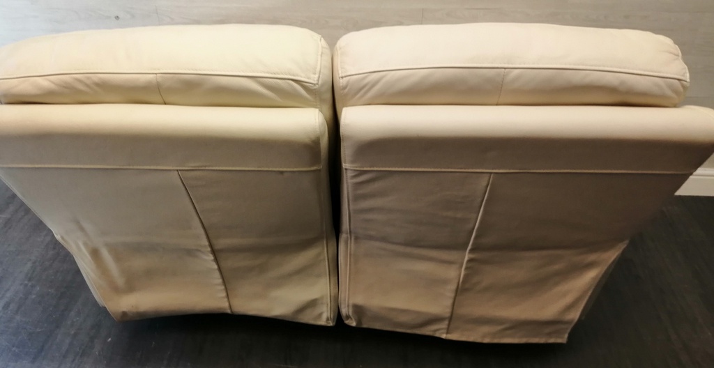 Lovely Cream Leather Two Seater  Recliner Sofa