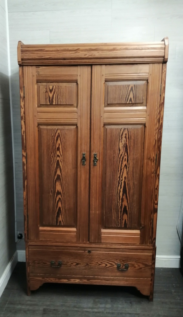 Old pine double wardrobe
