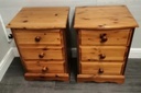 PAIR  PINE THREE DRAWER BEDSIDES CHESTS