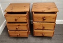 PAIR  PINE THREE DRAWER BEDSIDES CHESTS