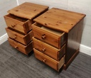 PAIR  PINE THREE DRAWER BEDSIDES CHESTS