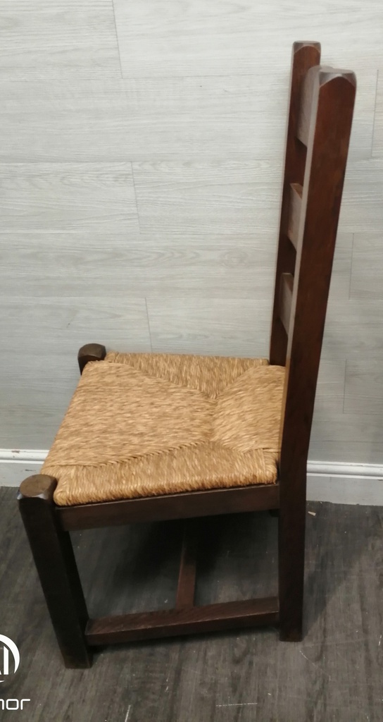 SET OF FOUR SOLID LADDER BACK DINING CHAIRS