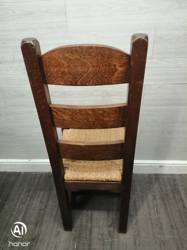 SET OF FOUR SOLID LADDER BACK DINING CHAIRS