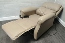 Beige Leather Rise &amp; Recline Armchair