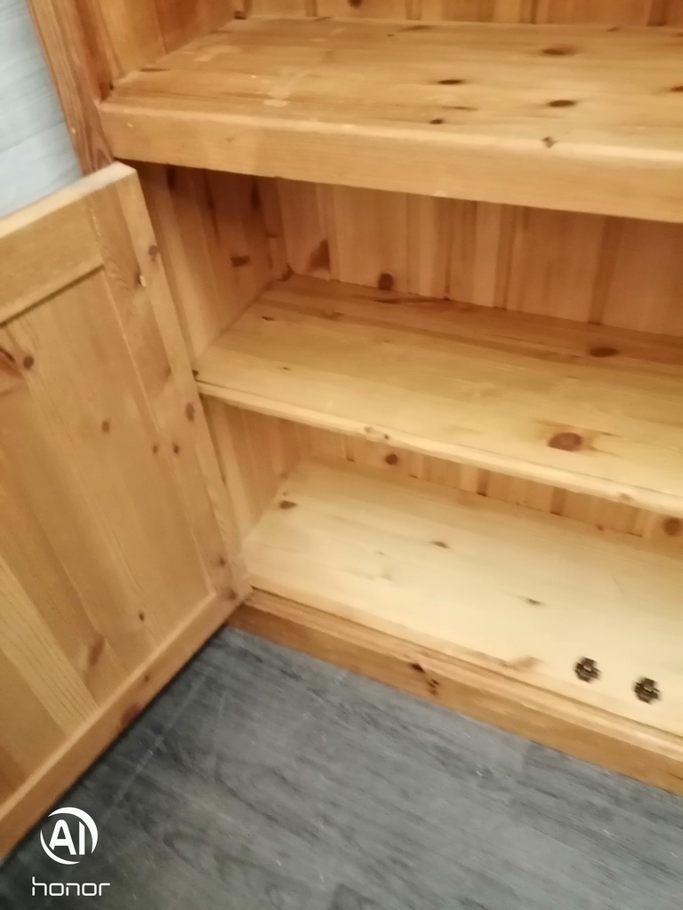 SOLID PINE CUPBOARD BASE BOOKCASE