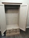 Green toned shabby chic rustic painted  wardrobe