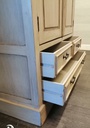 Green toned shabby chic rustic painted  wardrobe