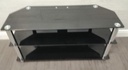 QUALITY LARGE BLACK GLASS TV STAND