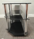 QUALITY LARGE BLACK GLASS TV STAND