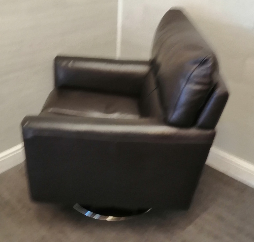 Quality leather swivel armchair