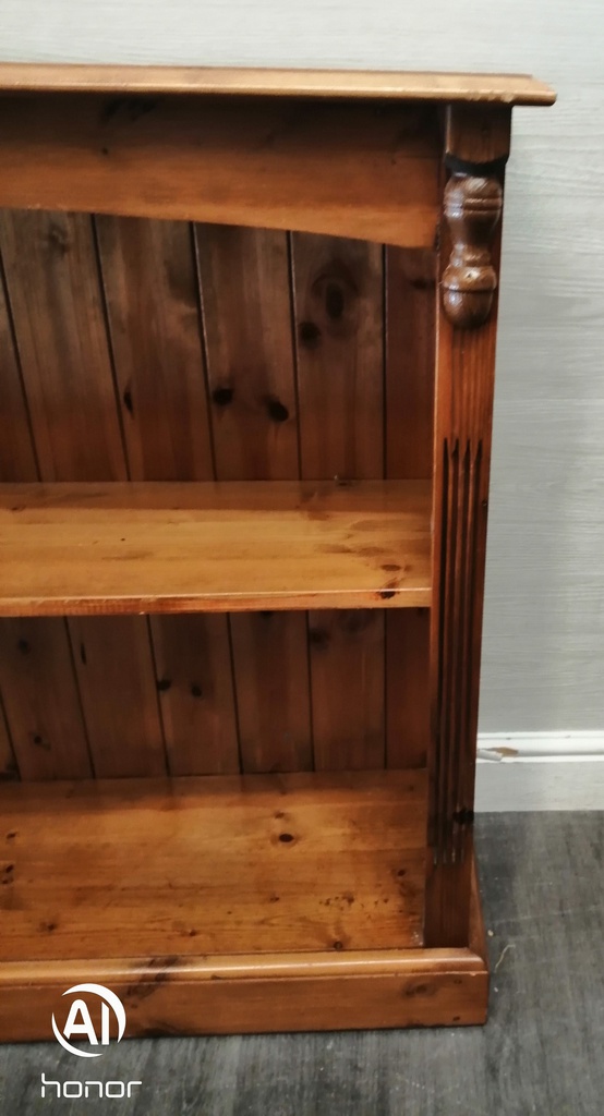 Long Low Solid Pine BOOKCASE