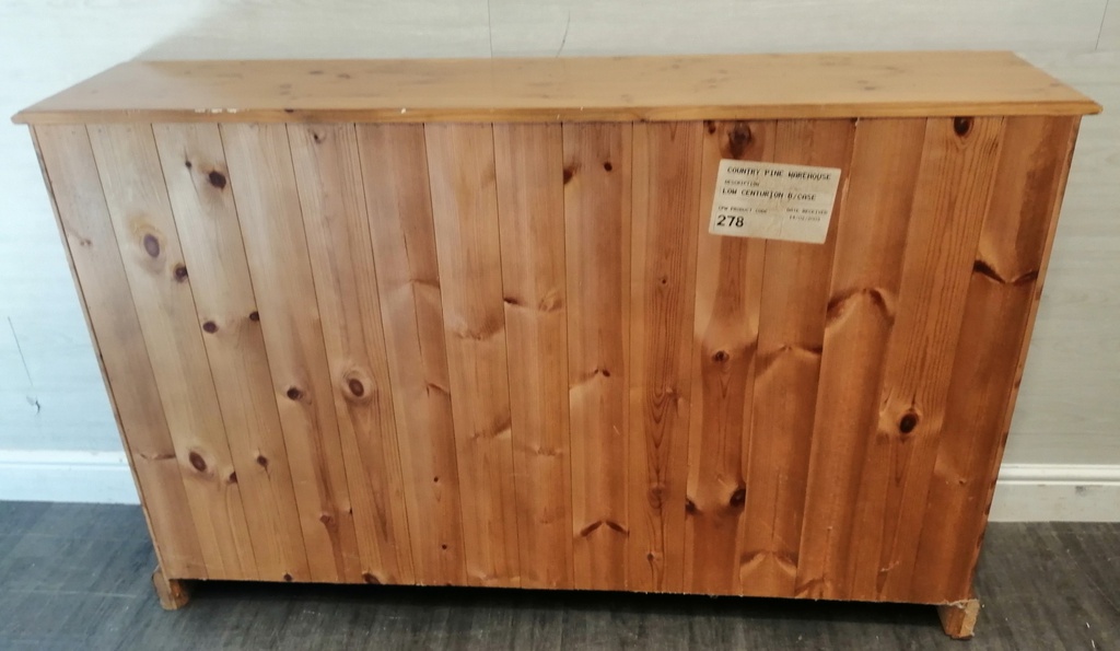 Long Low Solid Pine BOOKCASE
