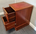 Repro Yew Two Drawer Filing Cabinet
