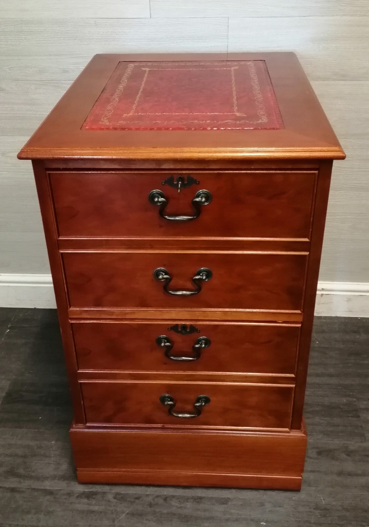 Repro Yew Two Drawer Filing Cabinet
