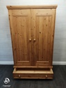 solid pine double wardrobe with drawer