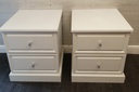 Large White Two Drawer Bedside Chest Pair