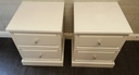 Large White Two Drawer Bedside Chest Pair