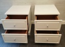 Large White Two Drawer Bedside Chest Pair