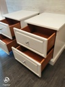Large White Two Drawer Bedside Chest Pair