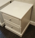 Large White Two Drawer Bedside Chest Pair