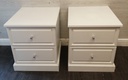 Large White Two Drawer Bedside Chest Pair