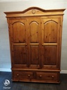 Quality triple size solid pine wardrobe with drawers