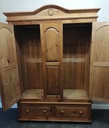 Quality triple size solid pine wardrobe with drawers