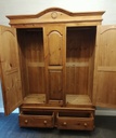 Quality triple size solid pine wardrobe with drawers