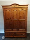 Quality triple size solid pine wardrobe with drawers