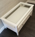 Ikea glass top white coffee table