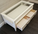 Ikea glass top white coffee table
