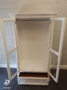 Neat glazed fronted white wardrobe