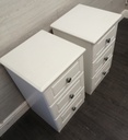 PAIR OF 3 DRAWER WHITE BEDSIDE CHESTS
