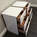 PAIR OF 3 DRAWER WHITE BEDSIDE CHESTS