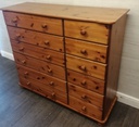 pine 12 drawer merchant style pine chest