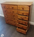 pine 12 drawer merchant style pine chest