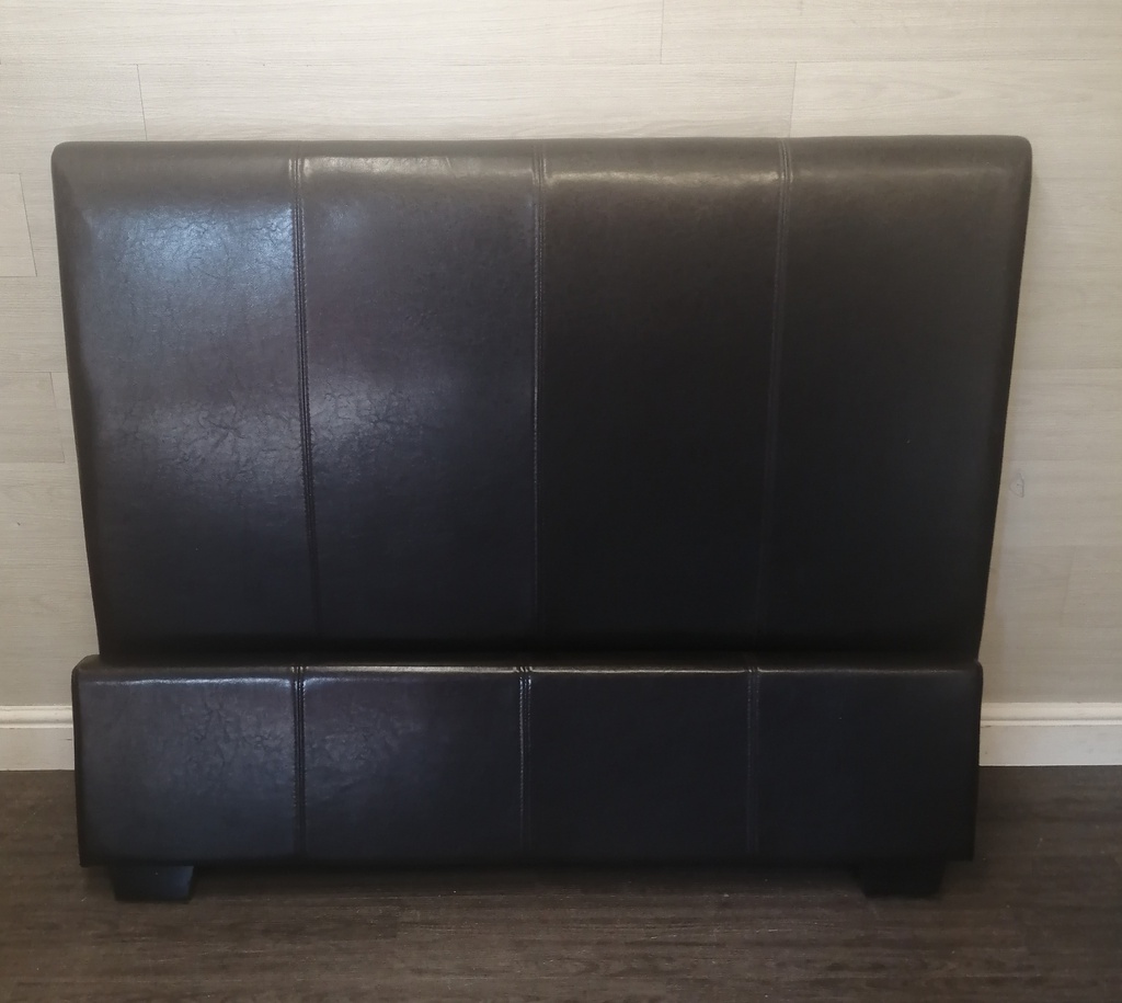 4FT OTTOMAN BROWN FAUX LEATHER BED FRAME