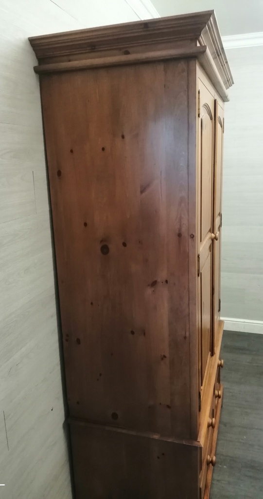 solid pine double wardrobe with drawers