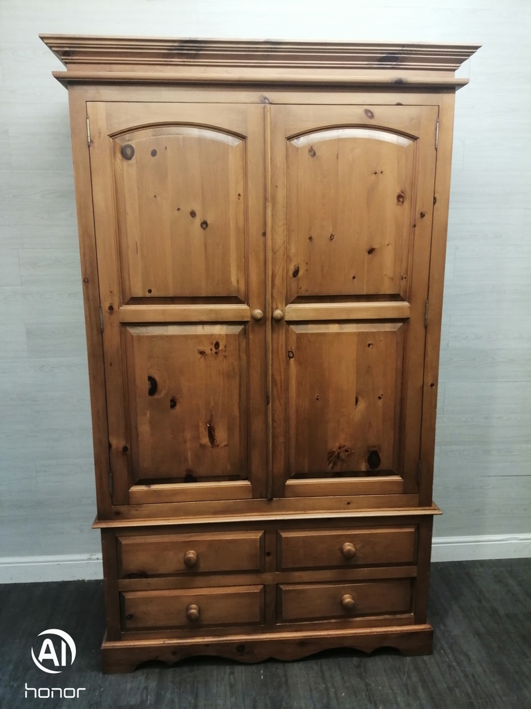 solid pine double wardrobe with drawers