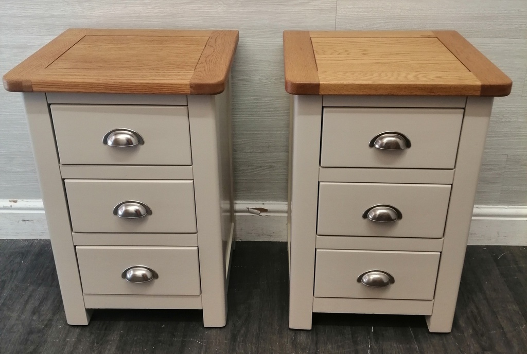 Pair Of Grey Shaker style  Bedside Chests