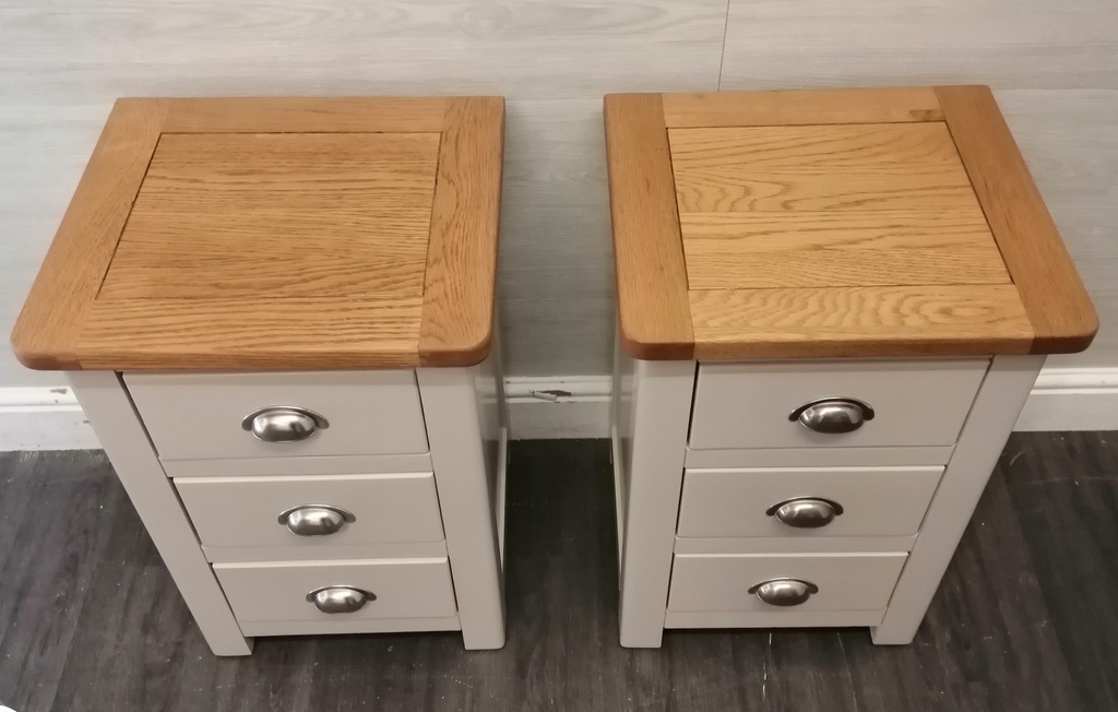 Pair Of Grey Shaker style  Bedside Chests