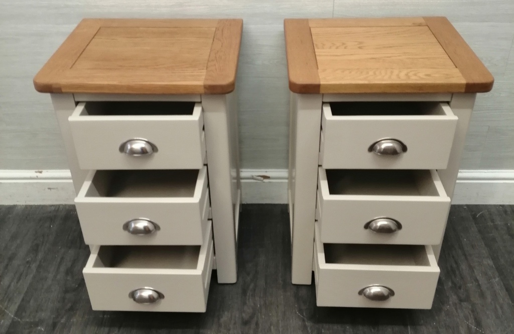 Pair Of Grey Shaker style  Bedside Chests