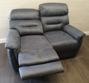 TWO SEATER SLATE BLUE ELECTRIC RECLINER SOFA