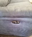 TWO SEATER SLATE BLUE ELECTRIC RECLINER SOFA