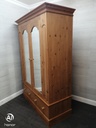 QUALITY LARGE 2 DOOR PINE WARDROBE with mirrors