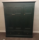 Large Pine Painted Rreen Wardrobe