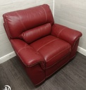 Red Leather Electric Recliner Armchair