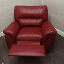 Red Leather Electric Recliner Armchair